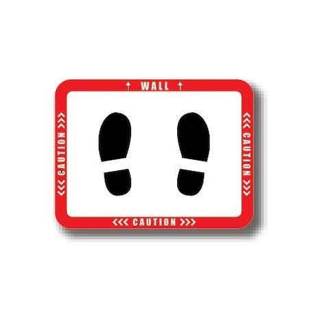 Ergomat 12in x 9in RECTANGLE SIGNS Caution / Wall DSV-SIGN 108 #2988 -UEN